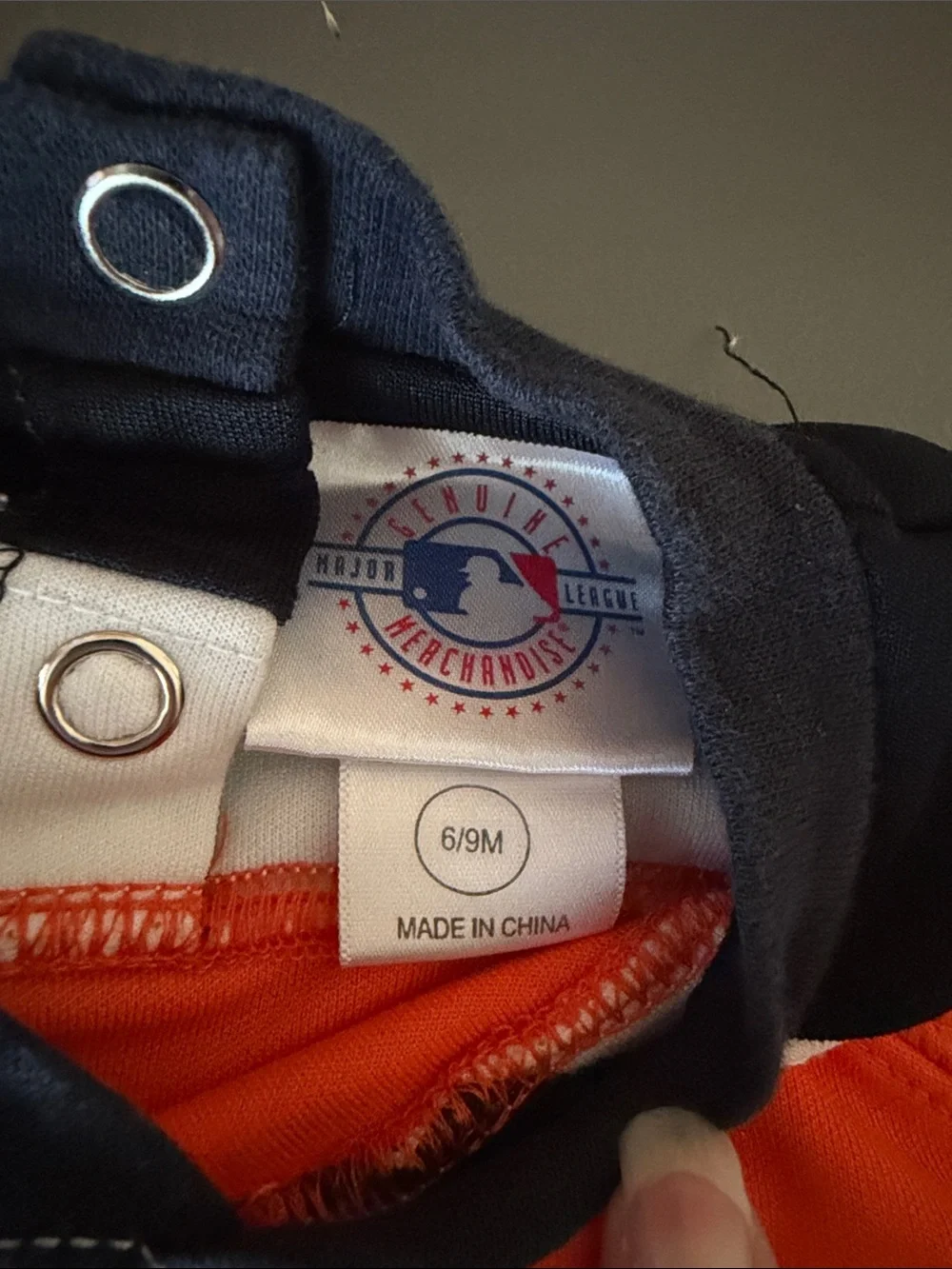 Giants MLB Orange & Black Baby Romper 6-9M